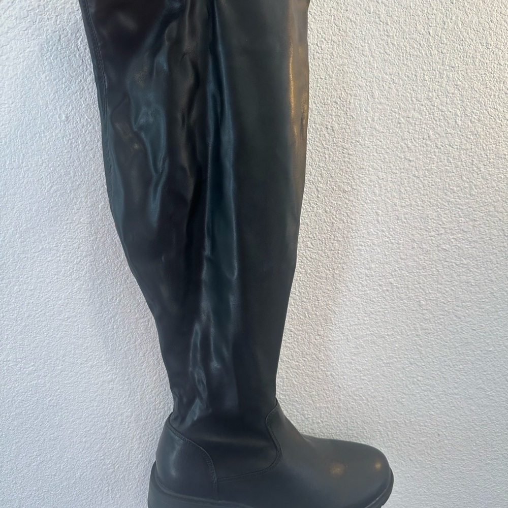 torrid Black Stretch PU Over-the-Knee Boots - Picture 4 of 5